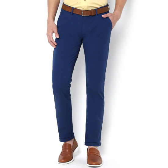 Navy Slim Fit Casual Trousers