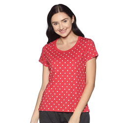 Half Sleeve Round Neck T-Shirt Red