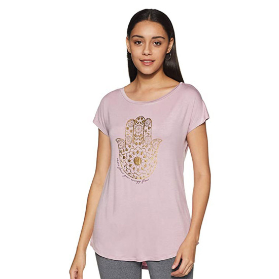 Half Sleeve Round Neck T-Shirt Pink